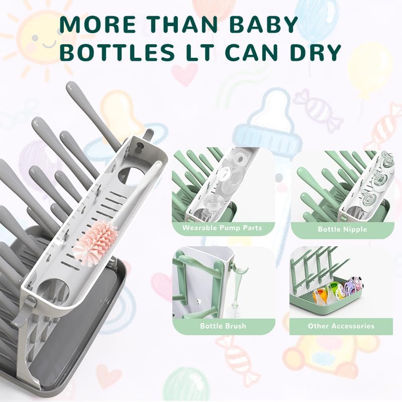 Baby Bottle Drying Rack, Vertical Space Saving Bottle Dryer - Image 6