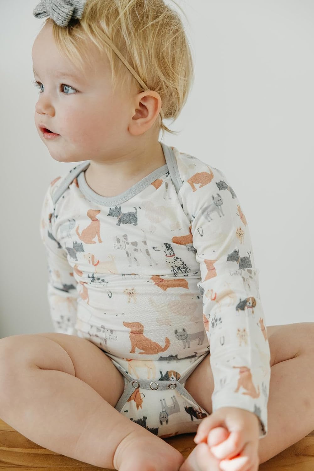 Copper Pearl Long Sleeve Bodysuit Baby: Ultra Soft Baby for Newborns, Boys, and Girls - Stylish, Comfortable, Overlap Shoulders, Premium Knit Fabric - 0-3 Months, Rufus
