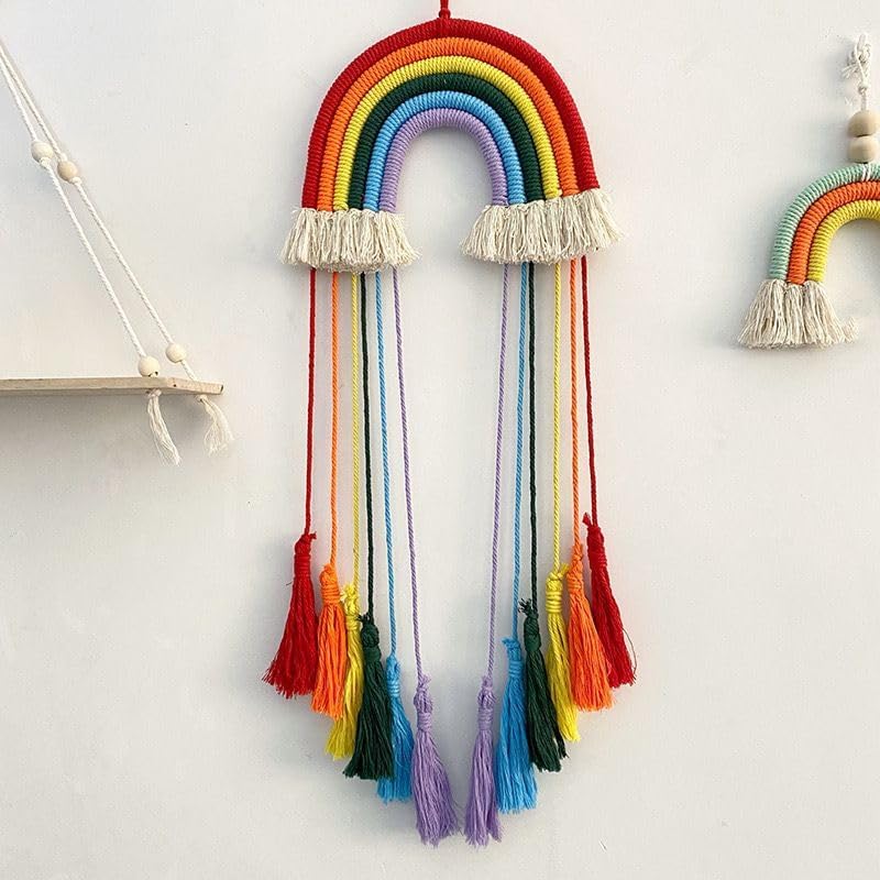 Rainbow Macrame Wall Hanging, Girls Room Decor - Image 2