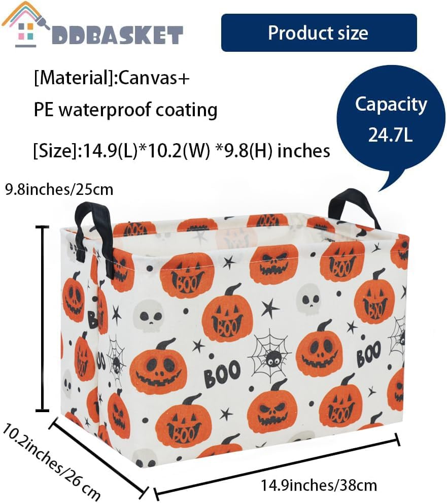 Rectangle Baskets Halloween Basket Spider Storage Bin - Image 2