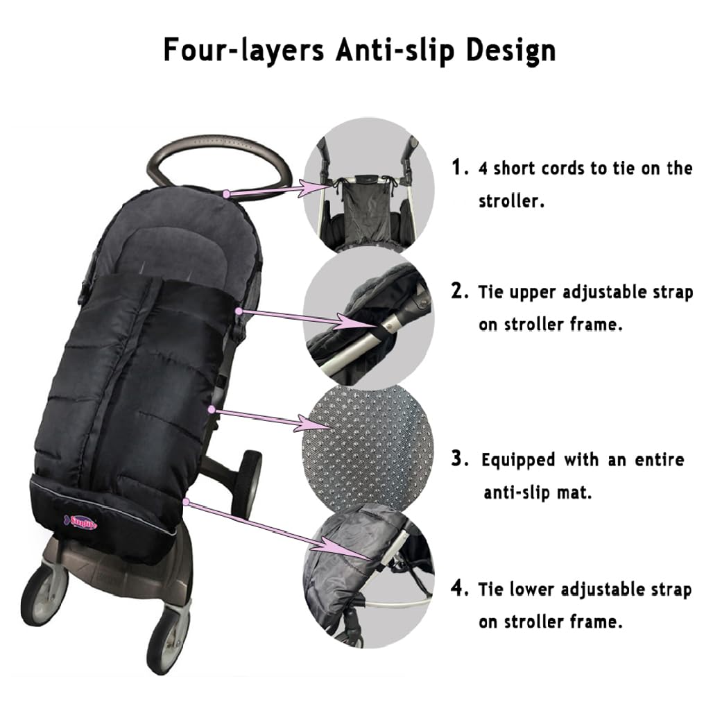 Sunday Anti-kick Stroller Blanket, Universal Footmuff Cosy Toes Buggy Pushchair Sleeping Bag - Waterproof, Anti-Slip, Extendable, Multifunction Winter Cover