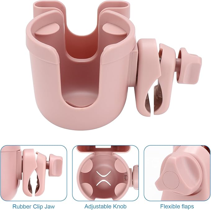 Accmor Stroller Cup Holder with Phone Holder, Bike Cup Holder, Universal Cup Holder for Uppababy Nuna Doona Strollers, 2-in-1 Cup Phone Holder for Stroller, Bike, Wheelchair, Walker, Scooter