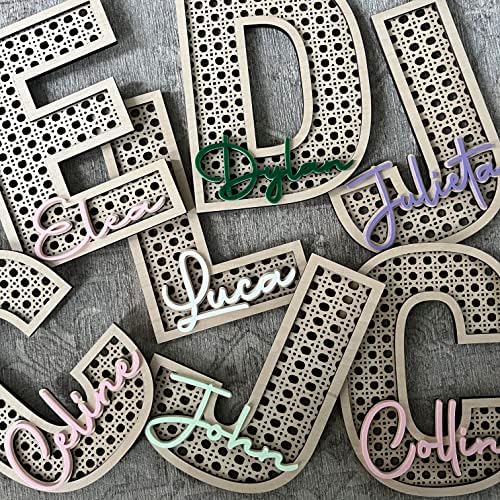 Custom Boho Wood Personalized Initial & Name Sign - Image 5