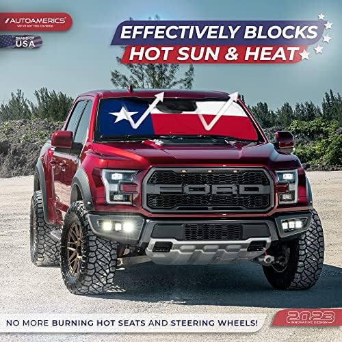 Autoamerics 1-Piece Windshield Sun Shade American Texas Flag USA Patriotic - Image 3