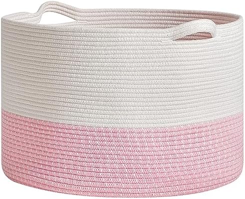 R RUNKA Extra Large Cotton Rope Basket 22" x 14"| Toy Basket by RRUNKA