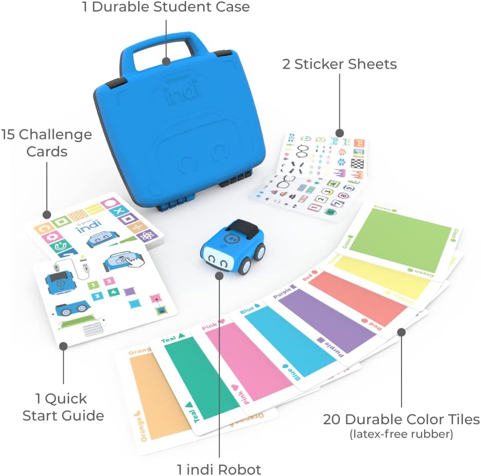 Sphero Indi Student Kit - Screenless Coding Robot for Kids 4+ - Introduce Computer Science Fundamentals - Solve Puzzles - Build & Create Mazes - Learn Coding Concepts - Educational STEM Toy