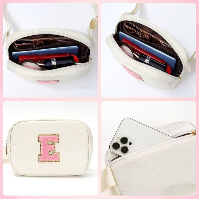 YOOLIFE Crossbody Bags for Women - Initial Belt Bag Fanny Pack Crossbody Bag for Women Initial Sling Bag Cross Body Bag for Women, Monogrammed Gifts for Women, Small, Beige