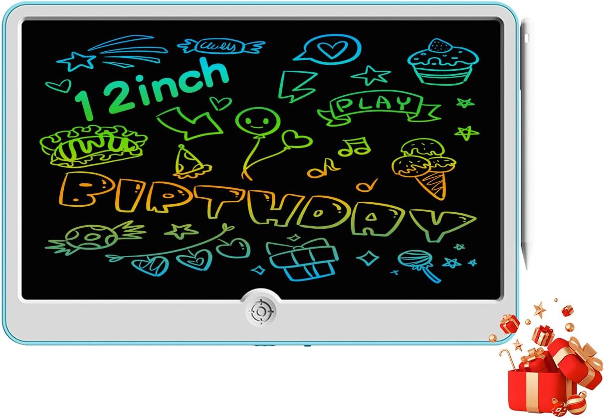 12 Inch LCD Writing Tablet for Kids Ages 3-6, Reusable Doodle Board with Stylus Pen, Drawing Pad Educational Travel Toy for Boys & Girls, Perfect Holiday & Birthday Gift Idea