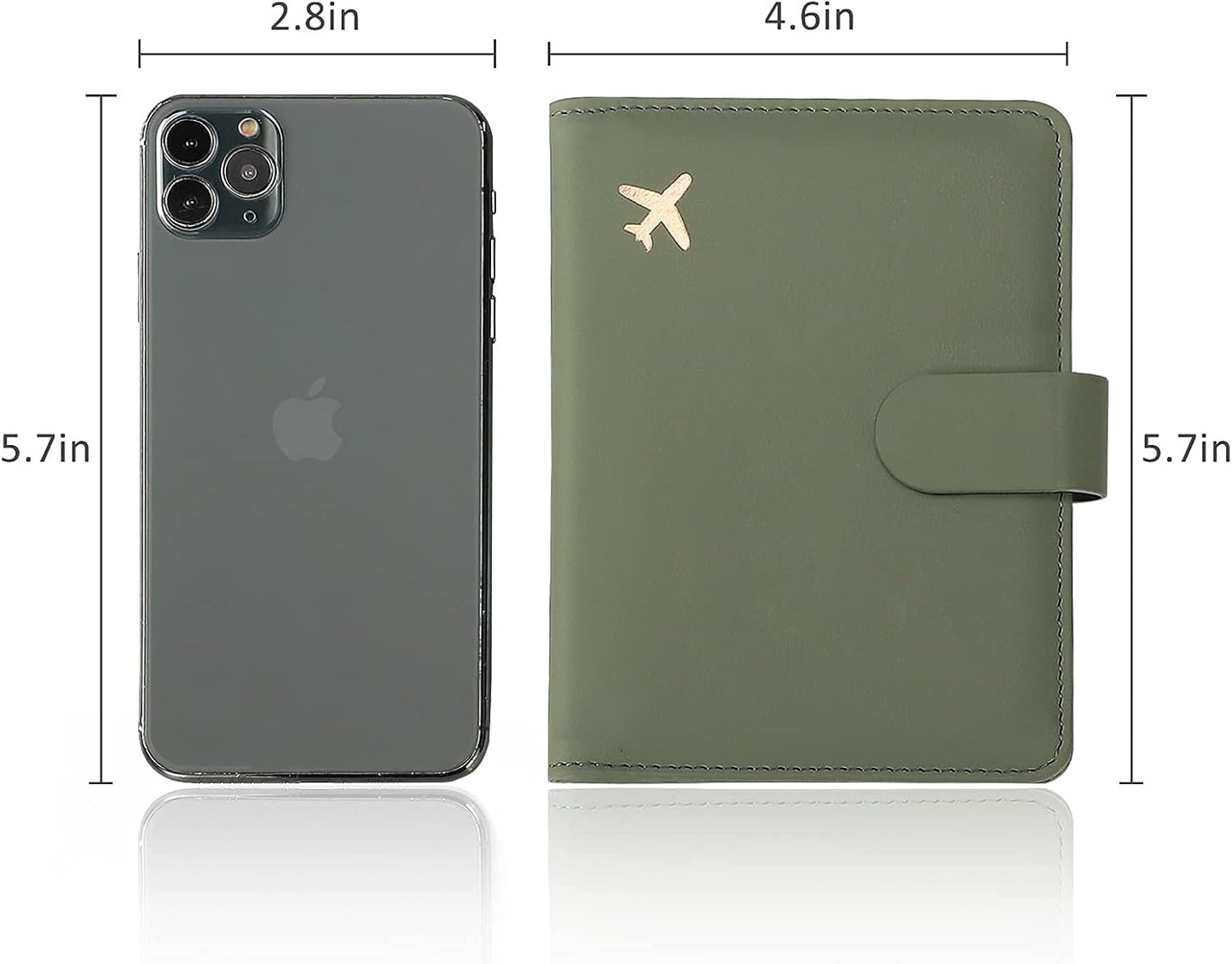 Melsbrinna Rfid Passport Holder for Travel women/Men, Cute Passport Wallet Rfid Blocking Card Slots, Rfid Passport Cover/CaseTravel Wallet, Passport Book Holder (1, Green)