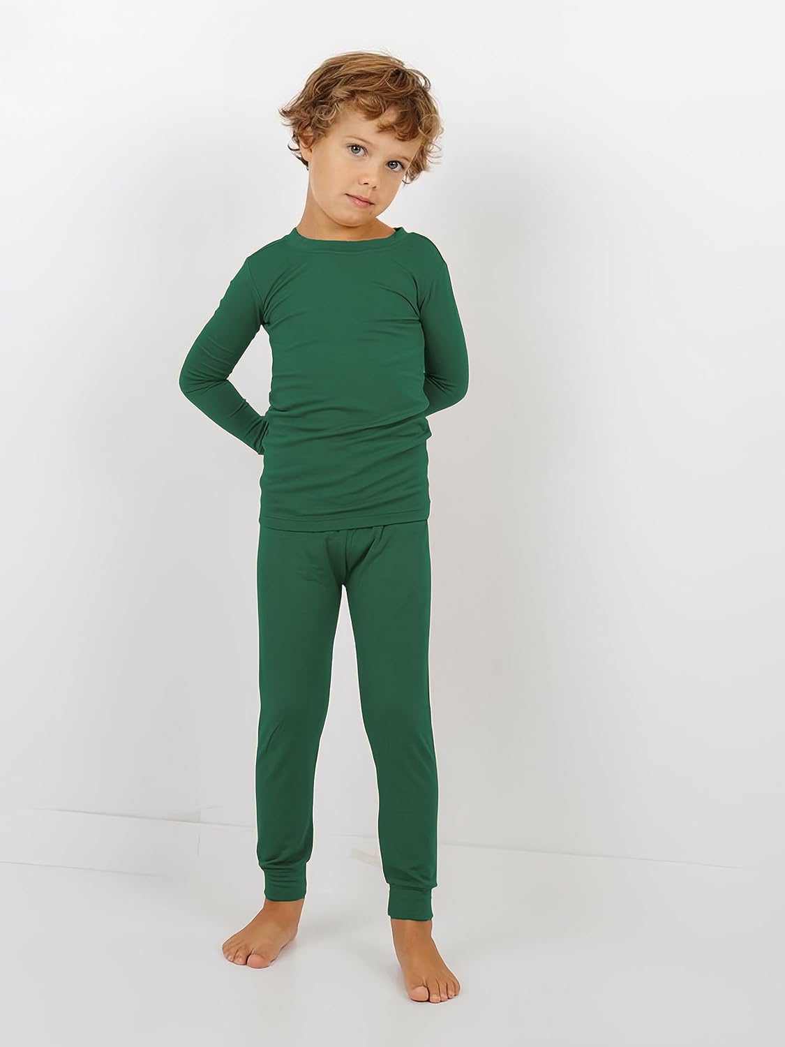 BABY 2T-10Y Toddler Kids Girls Boys Soft Comfy Viscose 2pcs Set Long Sleeve Plain Shirts and Pants Sets