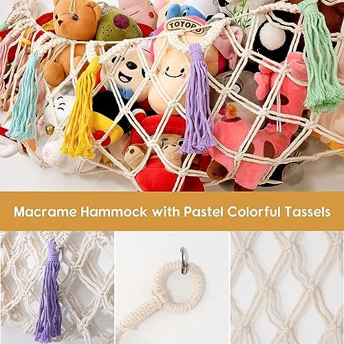 Stuffed Animal Net or Hammock, Large Stuffed Animal Storage Macrame Toy Hammock - Image 5