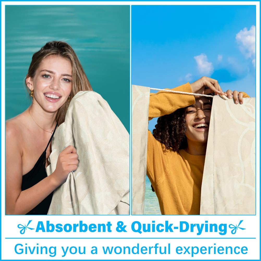 Oversized Turkish Beach Towel Blanket XXL Cotton Sandproof Towels Boho Woven Extra Large Big Sand Free Giant Throw Thick Blankets Huge Quilt XL Picnic Camping Necessities Cloud For Adult Gifts