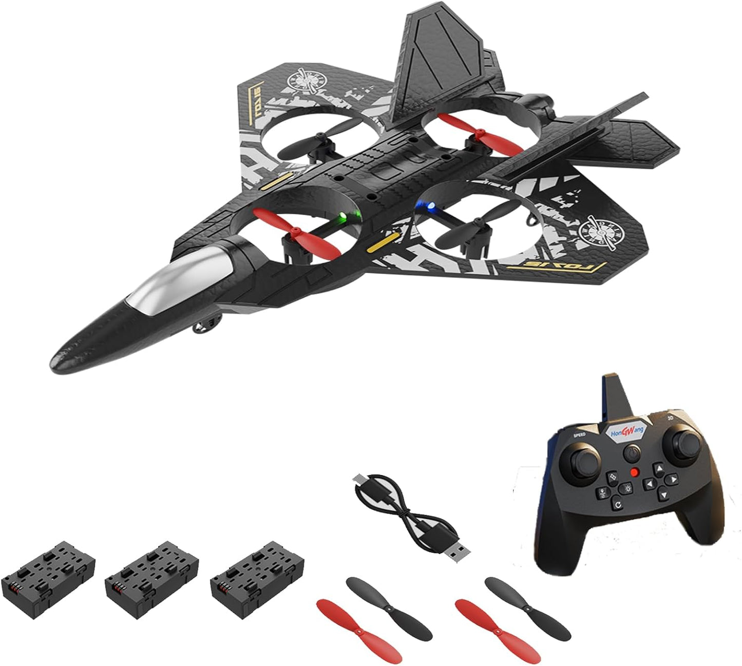 RC Fighter Airplane RC Helicopter Quadcopter,Mini Drone Remote Control Jet Plan,Stuntwith 360° Flip,Easy to Fly RC Plane Beginner Toy for Boys Girl Adult Kids (Grey Gold)