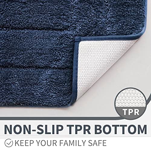 GRANNY SAYS Blue Bathroom Rugs Set 2 Piece, Non Slip Microfiber Bath Mats - Image 4