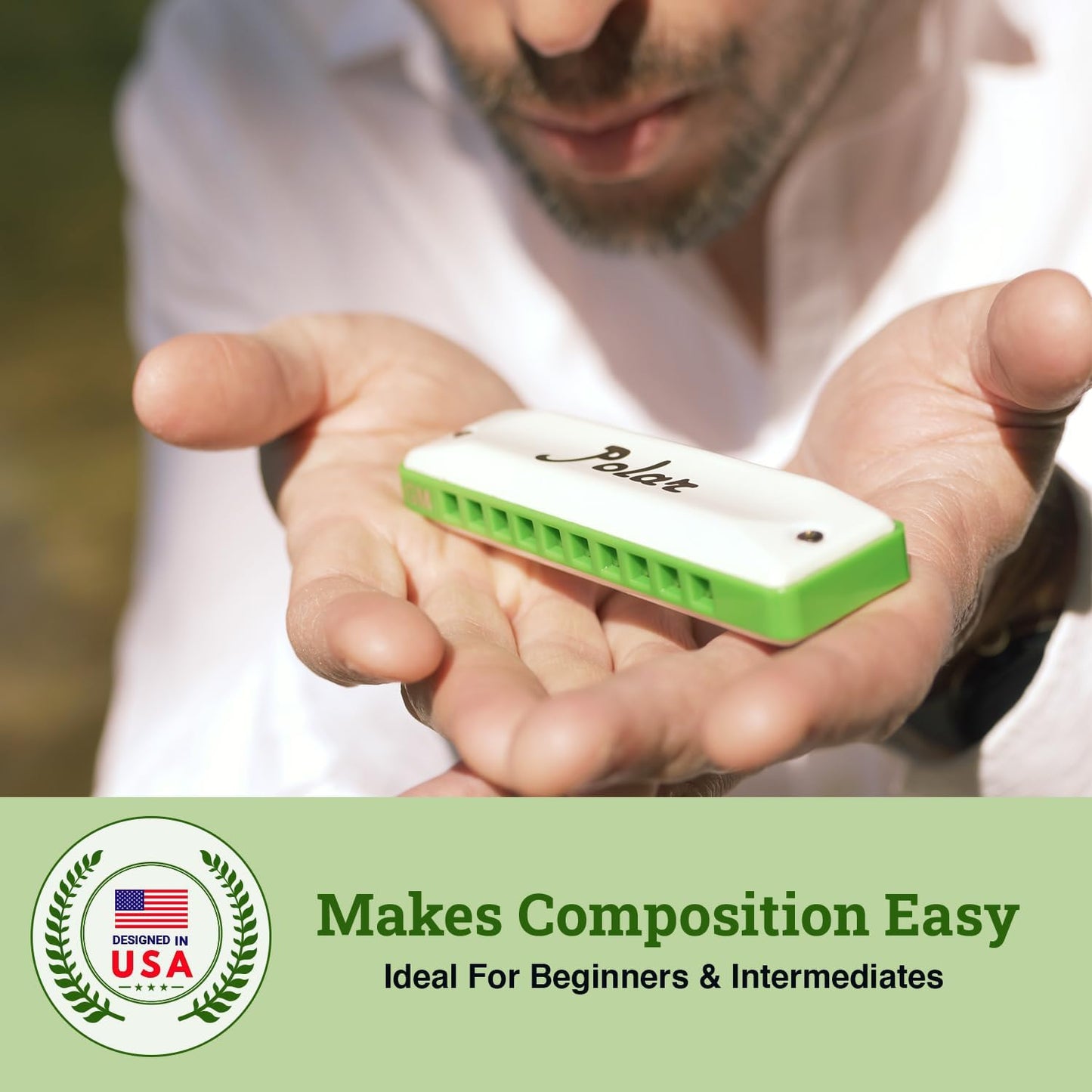 Polar Diatonic Melody Tuned Harmo Harmonica Key of Eb - Specially Tuned for Easy Melodies in Cross Harp, 2 Octaves Without Bends, Loud & Responsive with Smooth Edges - USA-Checked