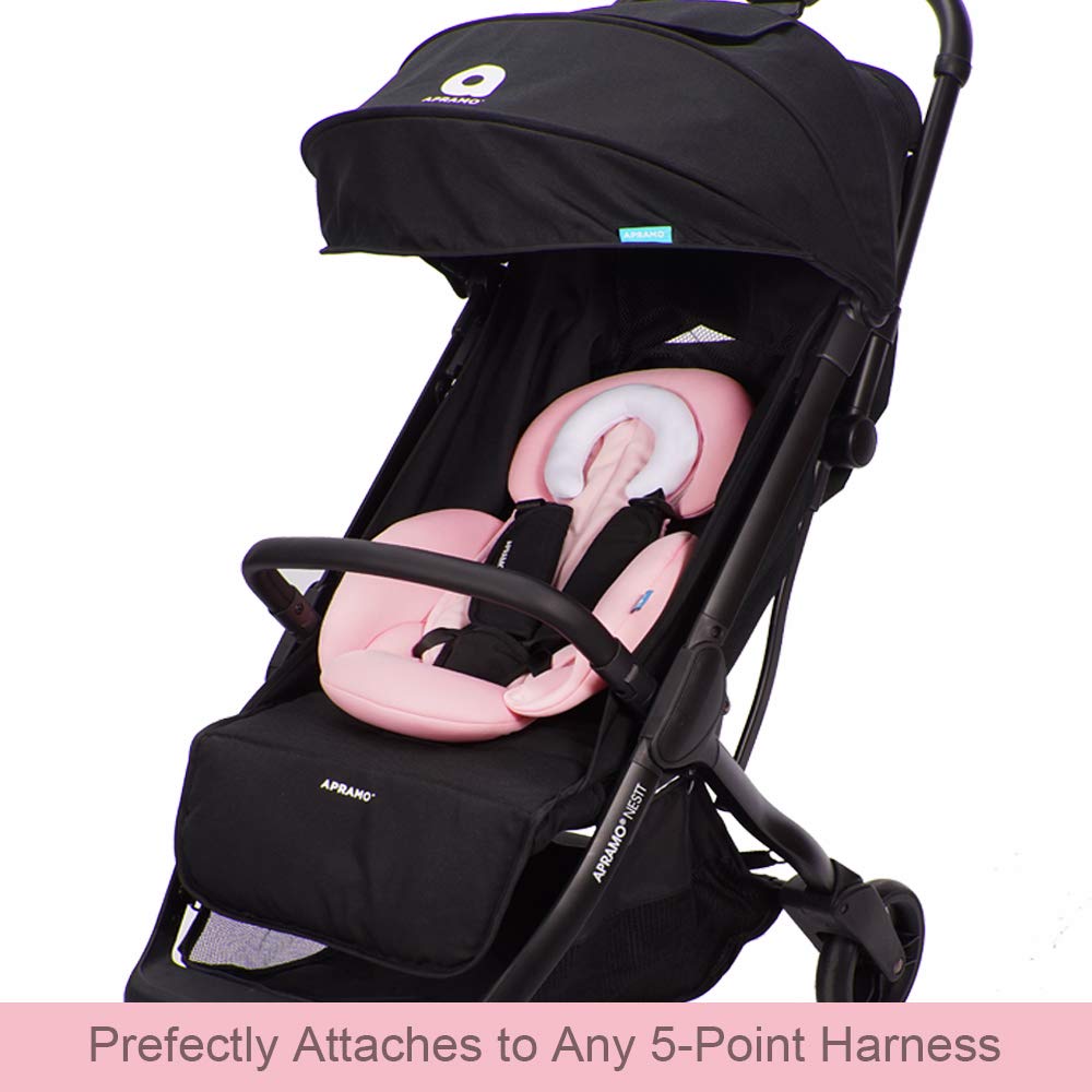 COOLBEBE New 2-in-1 Babybody Supports for Baby Newborn Infants - Extra Soft Stroller Cushion Pads Car Seat Insert, Perfect for Carseats, Strollers, Swings, Pink