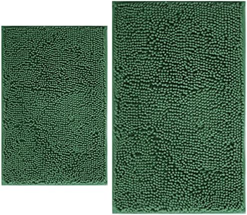 BOANKODU Bathroom Rugs Sets 2 Piece, Extra Soft Chenille Bath Mat Absorbent by BOANKODU