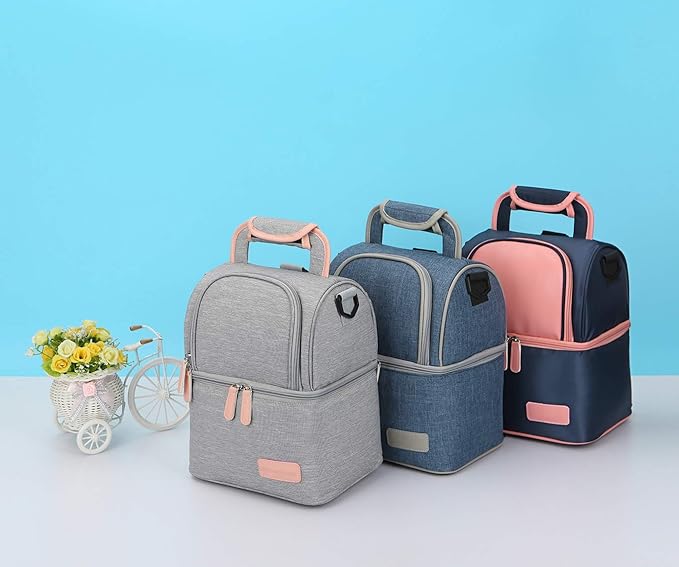 Meichoon Breast Milk Baby Bottle Cooler Bag/Waterproof Baby Milk Bag Freezer/Mommy Travel Backpack/Portable Thermal Insulated Lunch Box for Women Men Large Capacity Handbag