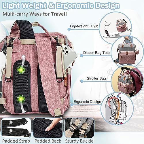 SHITIESHOU Diaper Bag Backpack Baby Bag, Baby Girl Boy Diaper Bag - Image 5
