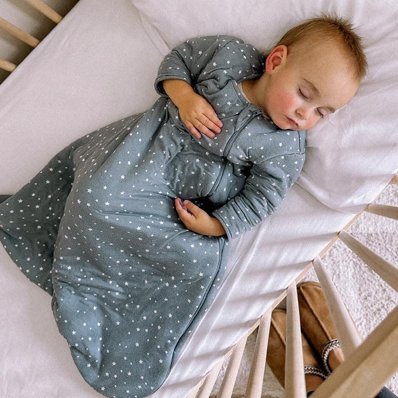 GUNAMUNA Unisex Long-Sleeve Sleep Sack, Wearable Sleep Bag for Babies and Toddlers, Soft Rayon, 1.0 TOG, 3 to 36 Months