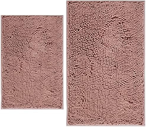 BOANKODU Bathroom Rugs Sets 2 Piece, Extra Soft Chenille Bath Mat Absorbent by BOANKODU
