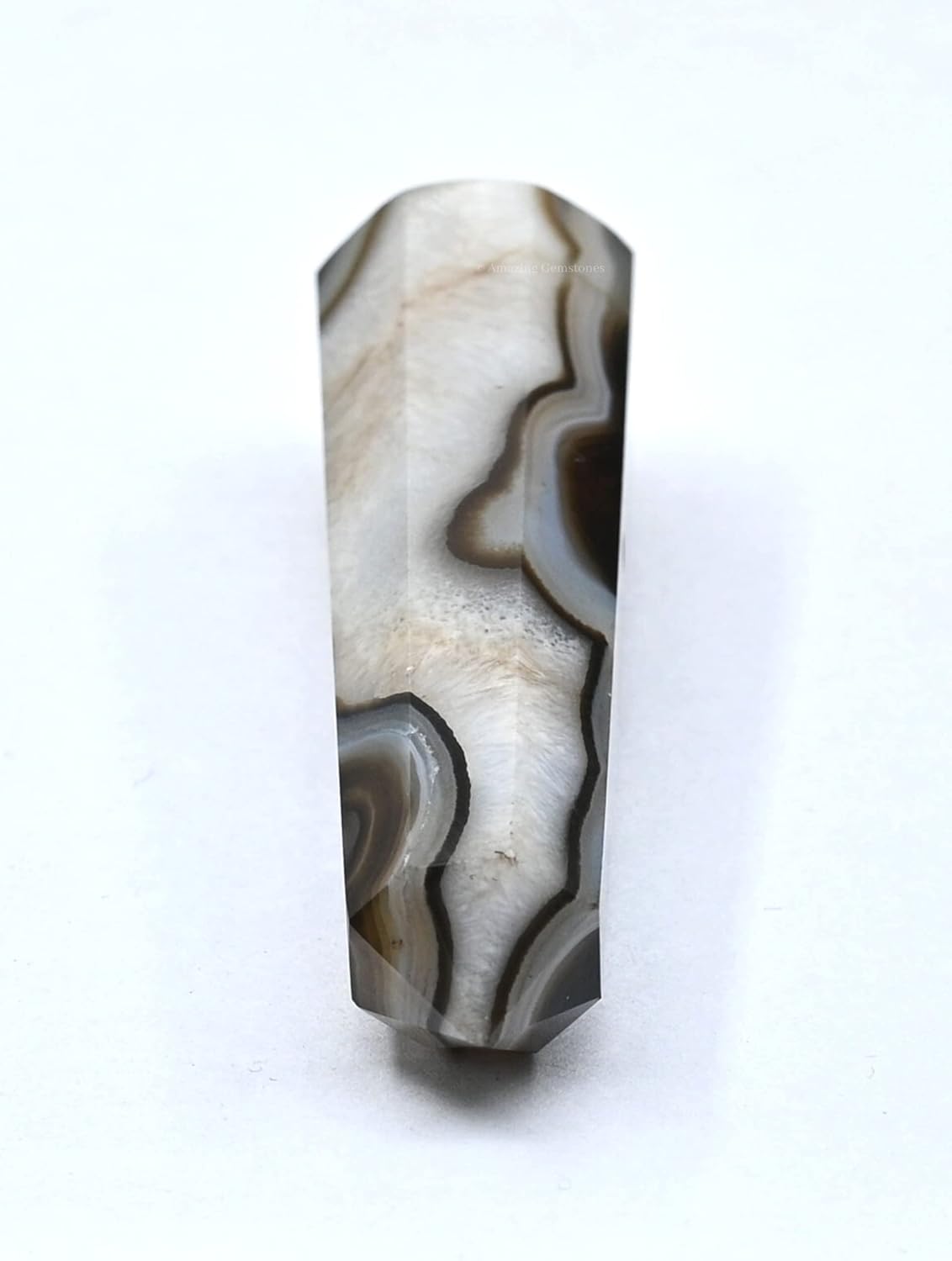Amazing Gemstone Black Banded Agate Onyx Crystal Towers ~ Natural Healing Crystal Point Obelisk for Reiki Healing and Crystal Grid (3- Inch)