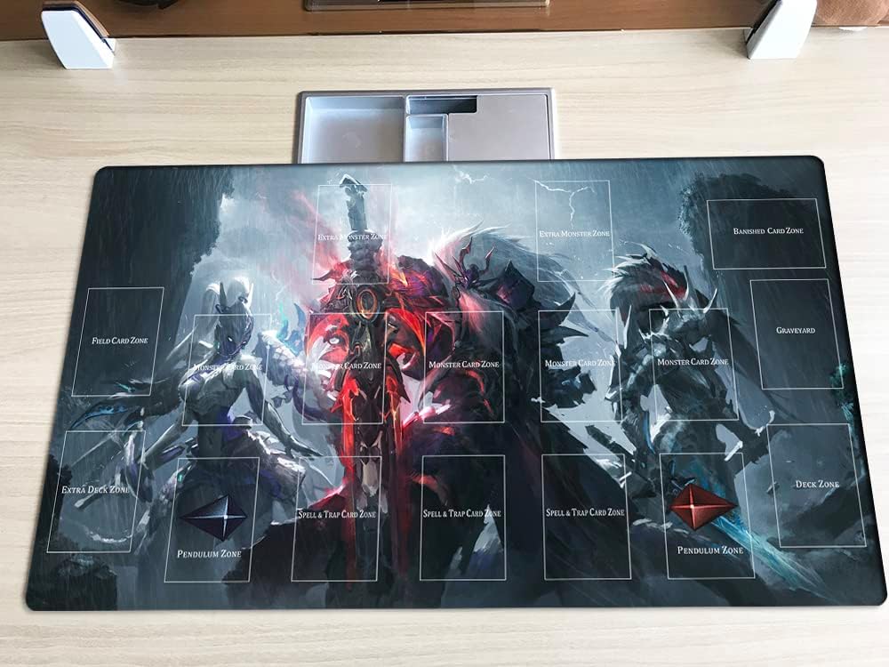 New Mlikemat Playmat Swordsoul of Mo Ye Swordsoul Sovereign TCG CCG OCG Trading Card Game Mat with Zones + Free Bag (ZD039-705-A)