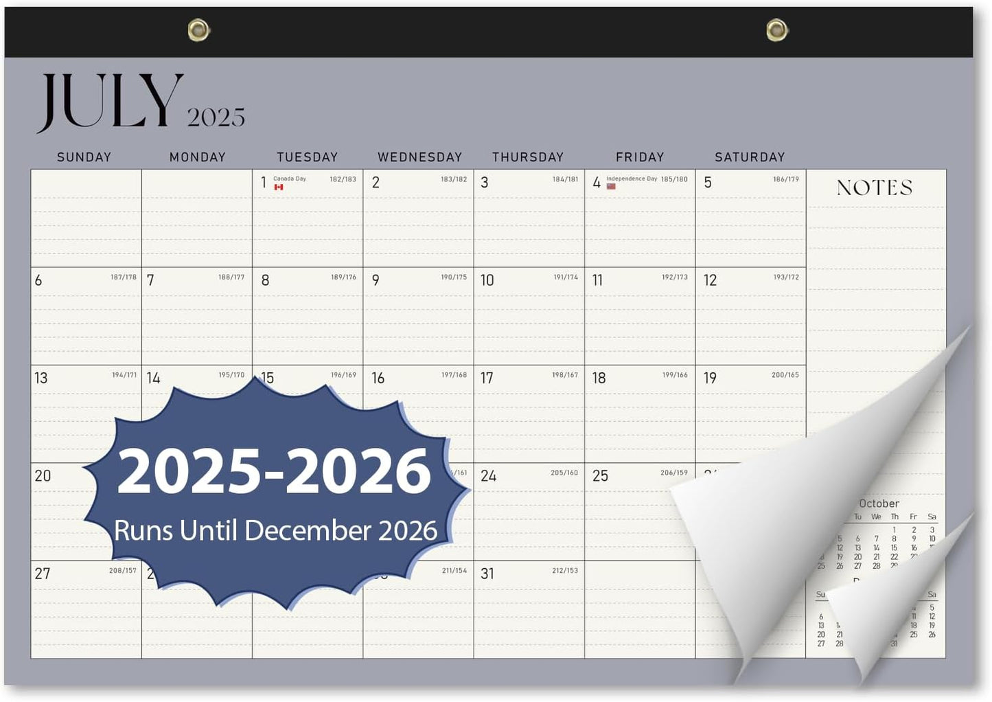 Desk Calendar 2025-2026, Monthly Desktop Large Calendar Runs Until December 2026-17" x 12" Desk Wall Planner for Family Office Teacher School, Blue