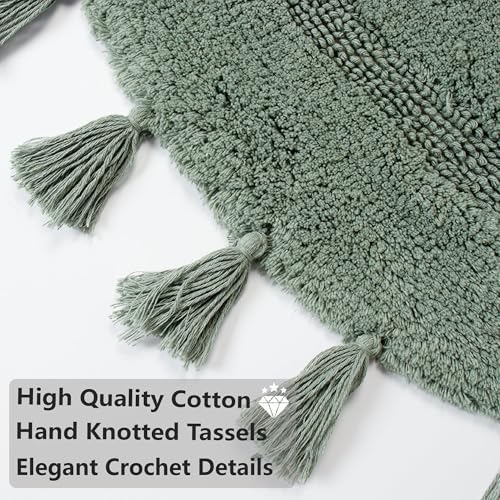KOEXM Half Circle Boho Bathroom Rugs - Image 4