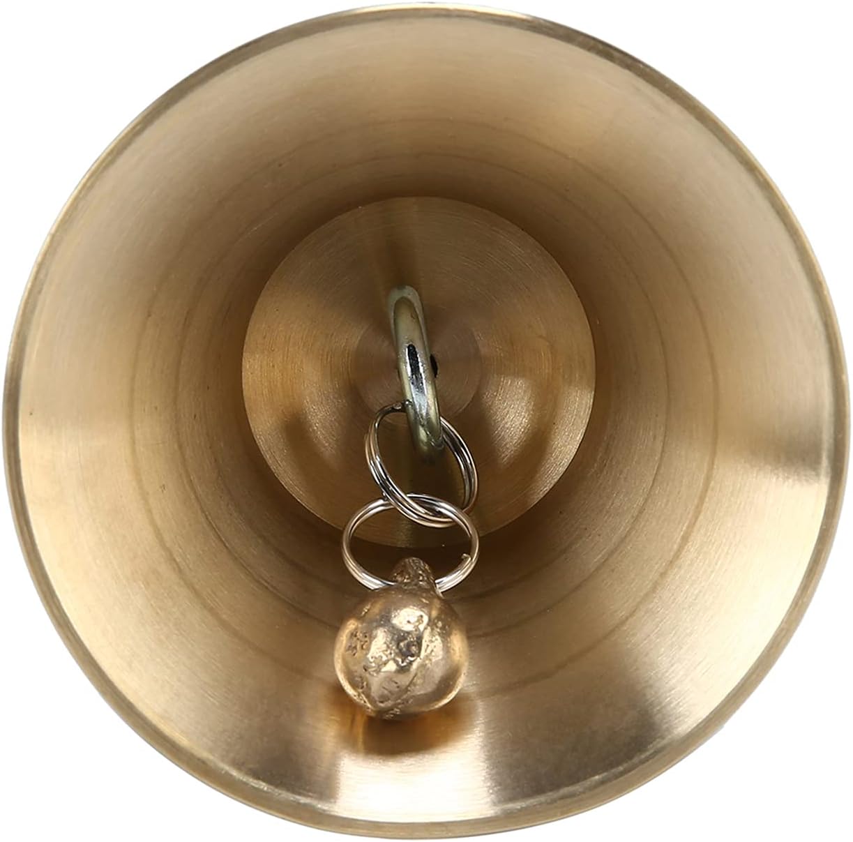 Extra Loud Solid Brass Hand Call Bell with Wooden Handle