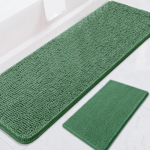 BOANKODU Bathroom RugsSets 2 Piece，59X24+16X24Inch，Absorbent Non-Slip Very Soft by BOANKODU