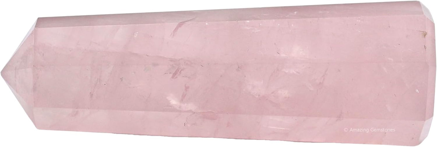 Amazing Gemstone Star Rose Quartz Crystal Towers - Natural Healing Crystal Point Obelisk for Reiki Healing and Crystal Grid (3 Inch)