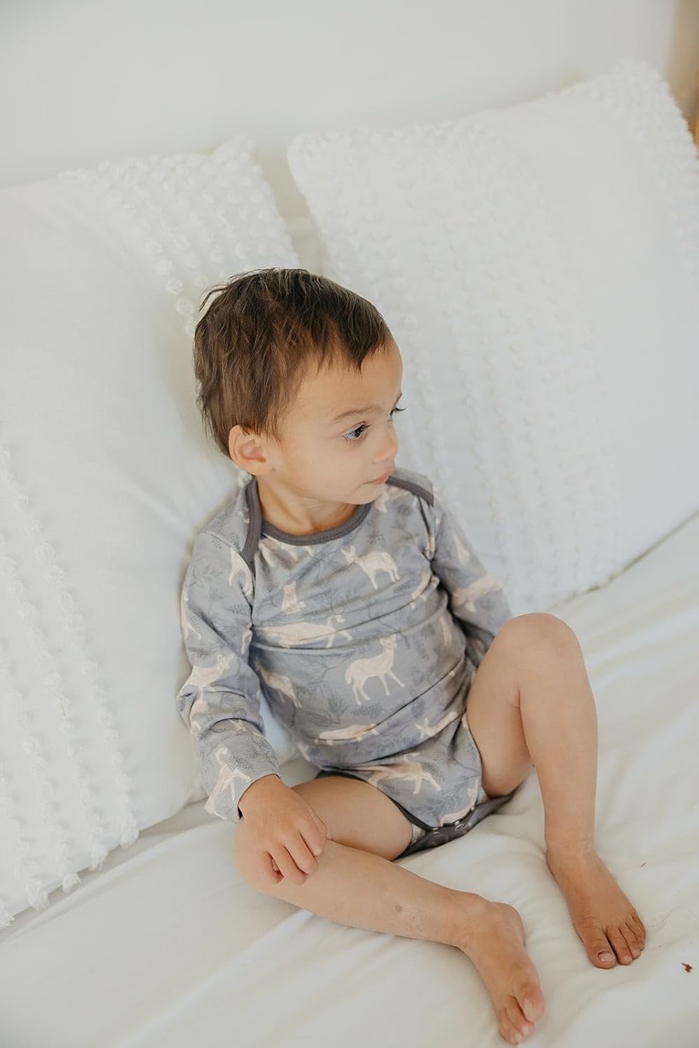 Copper Pearl Long Sleeve Bodysuit Baby: Ultra Soft Baby for Newborns, Boys, and Girls - Stylish, Comfortable, Overlap Shoulders, Premium Knit Fabric - 6-12 Months, Timber