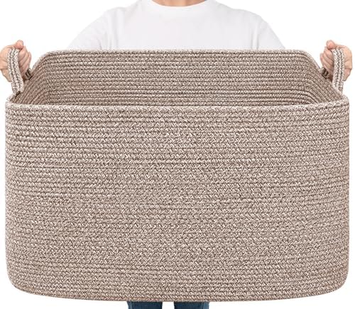Goodpick 85L Large Woven Rope Blanket Basket by Goodpick