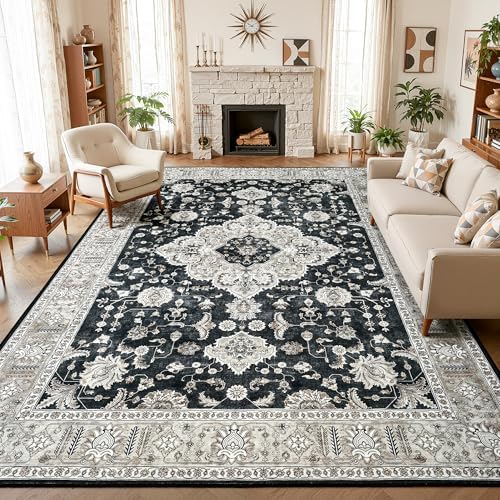 Maxsoft 6x9 Black Gold Large Area Rugs by Maxsoft