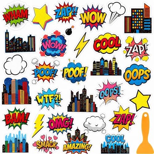 Fullhawl 30 Pcs Comic Non Slip Shower Stickers, Fun Bathtub Safety by Fullhawl