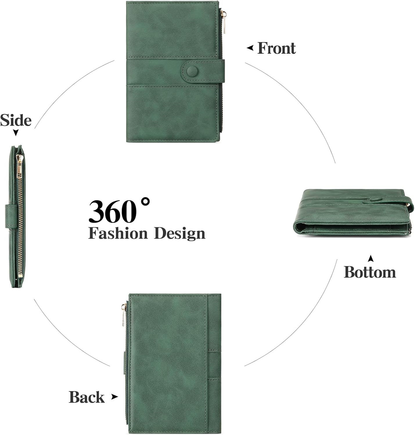 Passport Holder for Travel Rfid Passport Wallet for Women Men with Zipper Pocket Pen Sim Card Holders Slim Travel Accessories