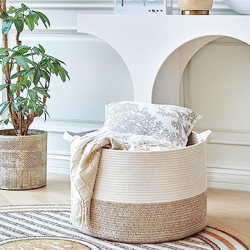 R RUNKA Extra Large Cotton Rope Basket 22" x 14" - Image 3