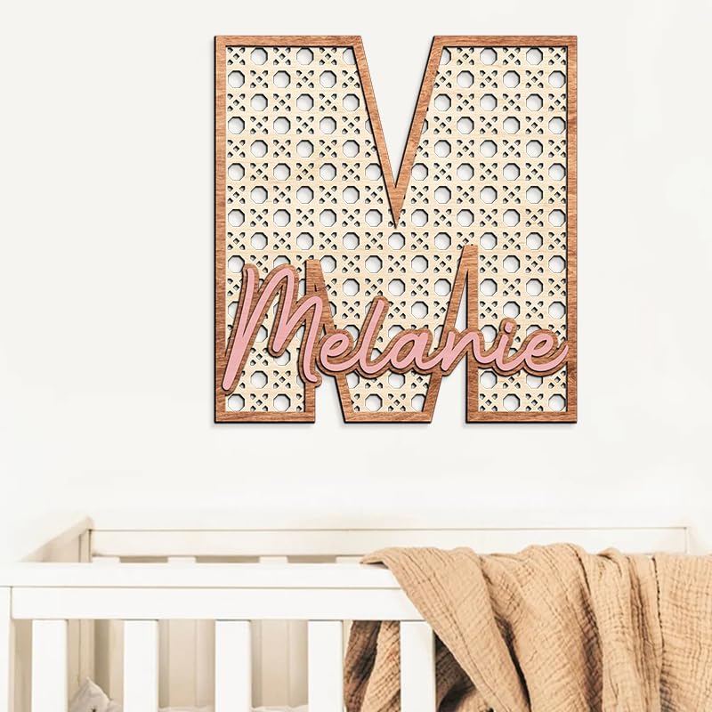 Personalized Boho Wooden Name Sign, Letter Wall Decor - Image 2