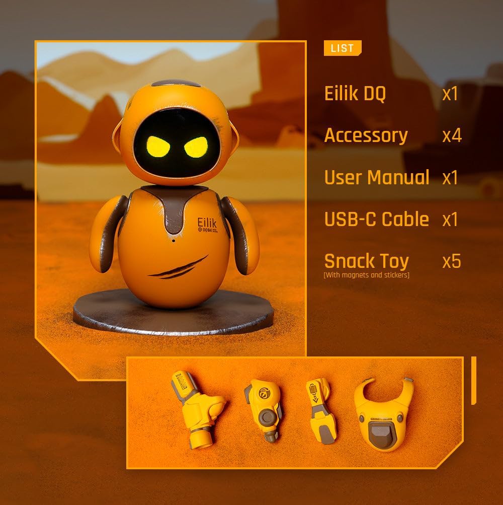 Eilik DQ - Touch Interactive Toys, Cute Robot Pets with Abundant Emotions. Idle Animations&Exclusive Mini-Games, Unique Gift for Girls & Boys. Support Update.(Special Version)