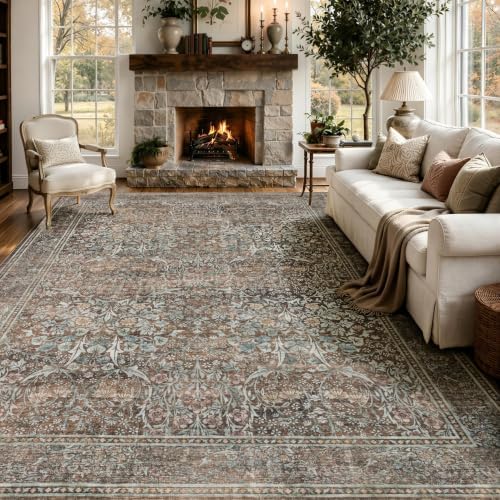 JOLLYVOGUE 9x12 Area Rugs for Living Room, Vintage Washable Rug by JOLLYVOGUE