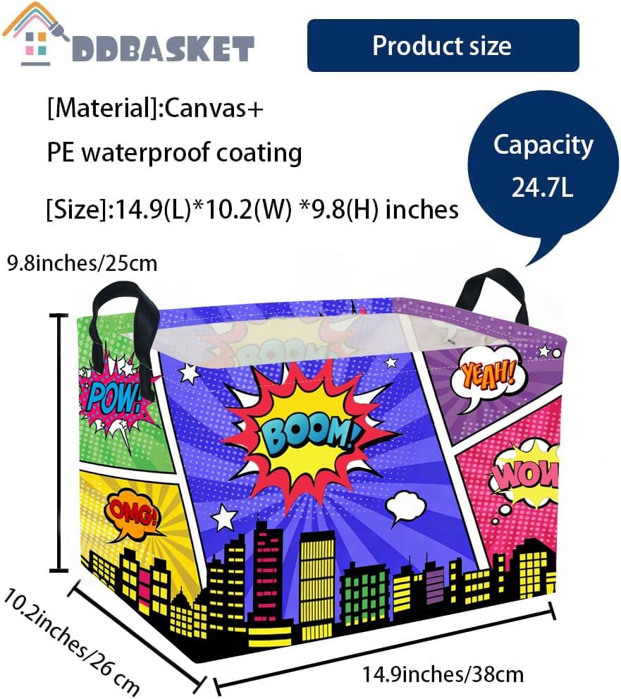 Rectangle Kids Baskets Spider Basket Cute Storage Bin Fish Box - Image 2
