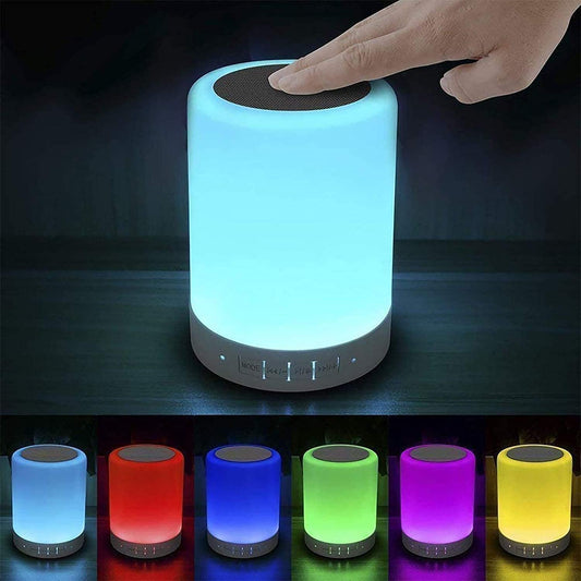Elecstars Touch Bedside Lamp - with Bluetooth Speaker, Dimmable Color Night Light, Outdoor Table Lamp with Smart Touch Control, Best Gift for Men Women Teens Kids Children Sleeping Aid