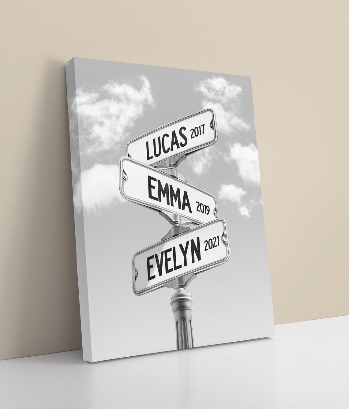 Personalized Family Street Sign Multi-Name Canvas Or Poster Wall Art, Street Sign Customized With Name, Best Gifts For Parents, Grandparents From Kids Daughter Son, Christmas Gift For Family #09