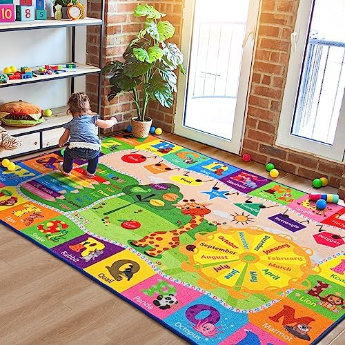BENRON 4x6 Kids Rug for Playroom Classroom, Fun Play Mat by BBENRON