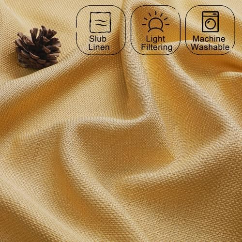 Chyhomenyc Gold Valance for Windows, Light Filtering Faux Linen Textured Small - Image 4