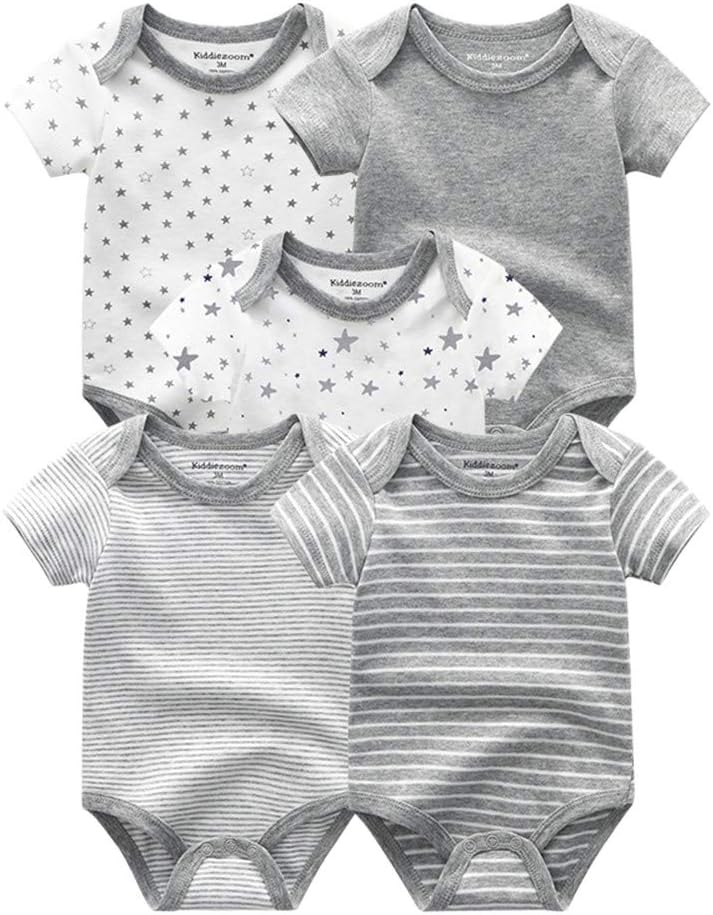 Kiddiezoom Unisex Newborn Baby Short-Sleeve Bodysuit Baby Layette Essentials Giftset Clothing Set