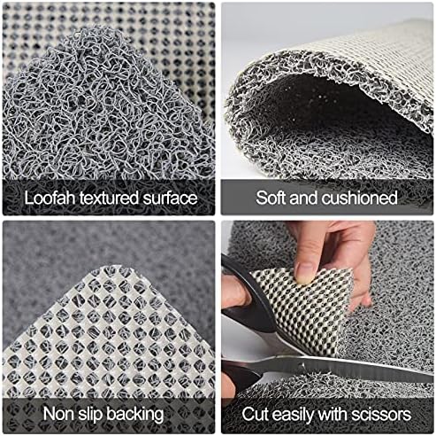 Shower Mat Non Slip Without Suction Cups, 32x17 Inch, PVC Loofah Bath Mat - Image 3
