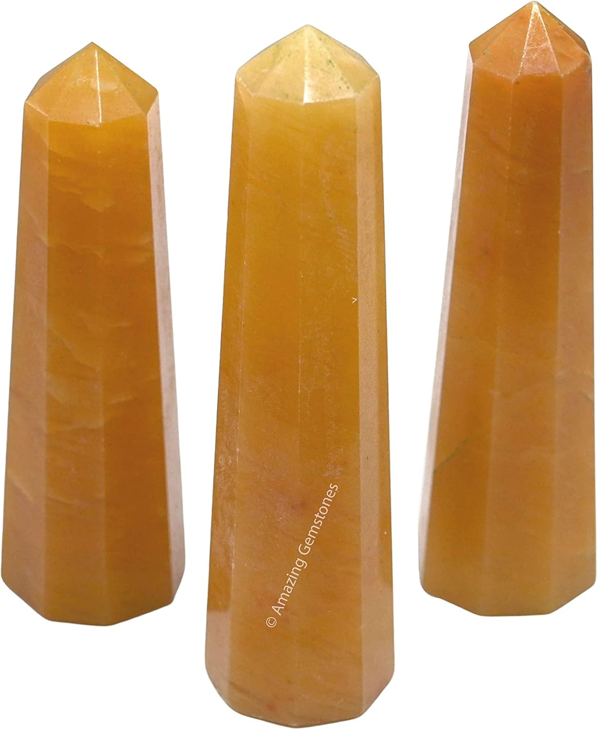 Amazing Gemstone Yellow Aventurine Crystal Towers - Natural Healing Crystal Point Obelisk for Reiki Healing and Crystal Grid (3 Inch)