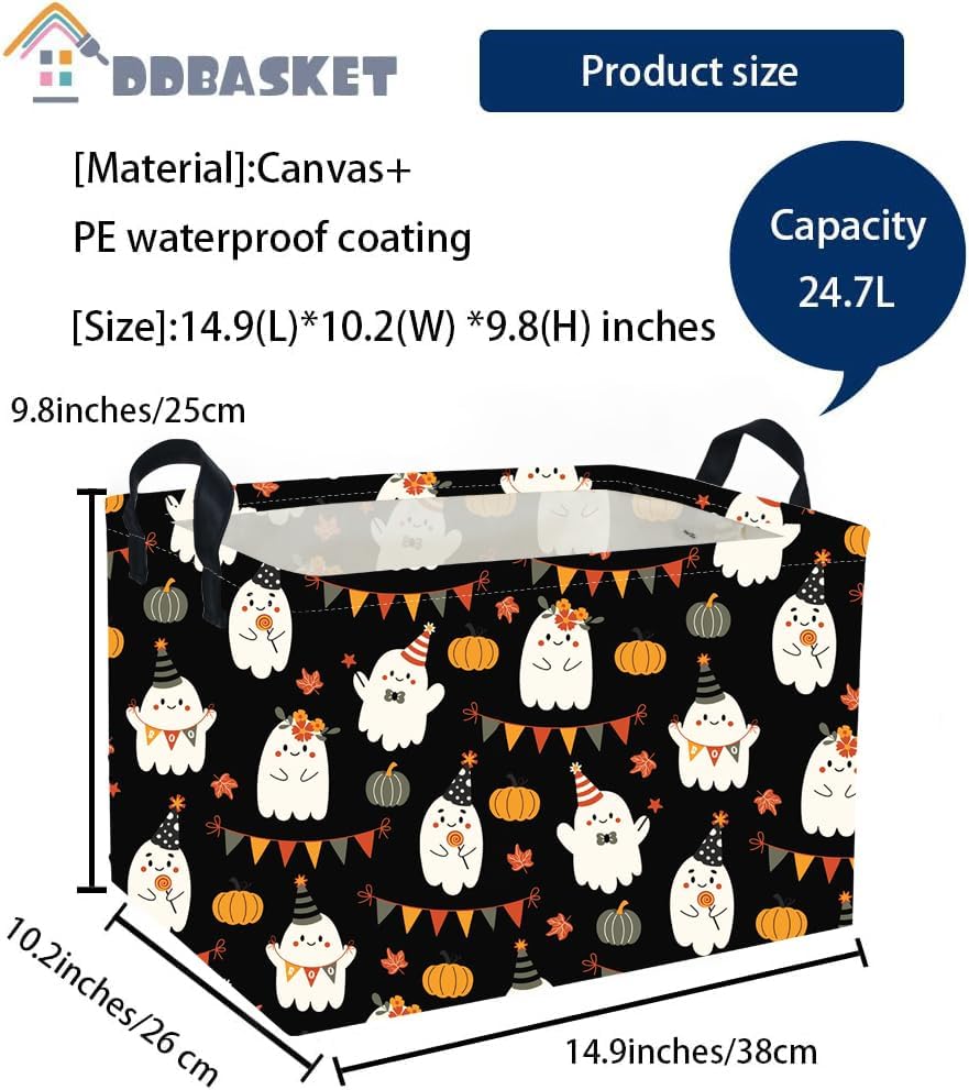 Rectangle Kids Baskets Halloween Basket Cute Storage Bin - Image 2